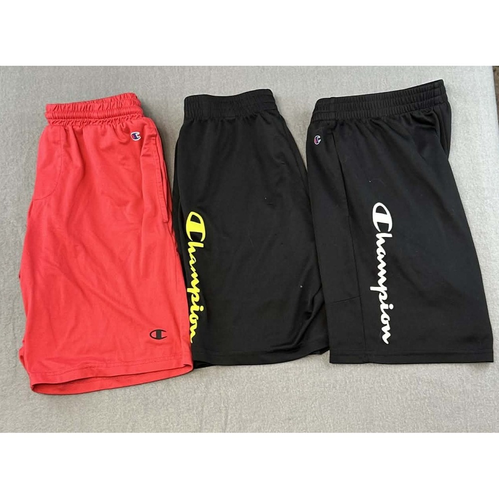 Champion Athletic Shorts Youth Red Black Sport 3pc Set‎ 14/16